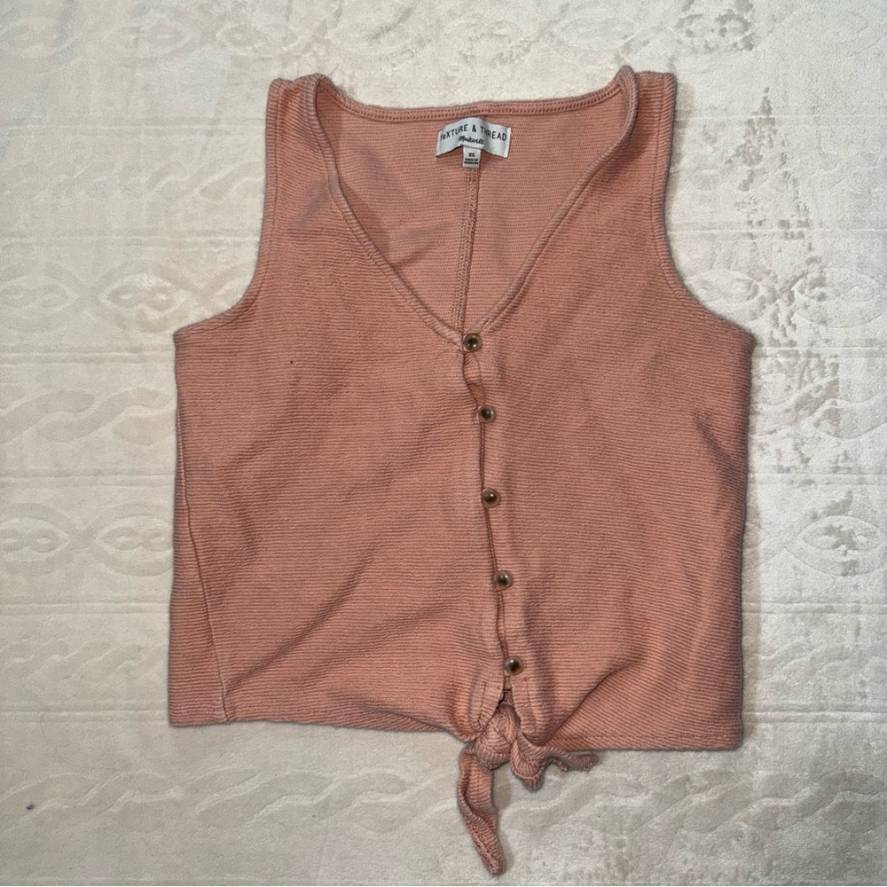 Madewell Texture &‎ Thread Button-Front Tie Tank Top